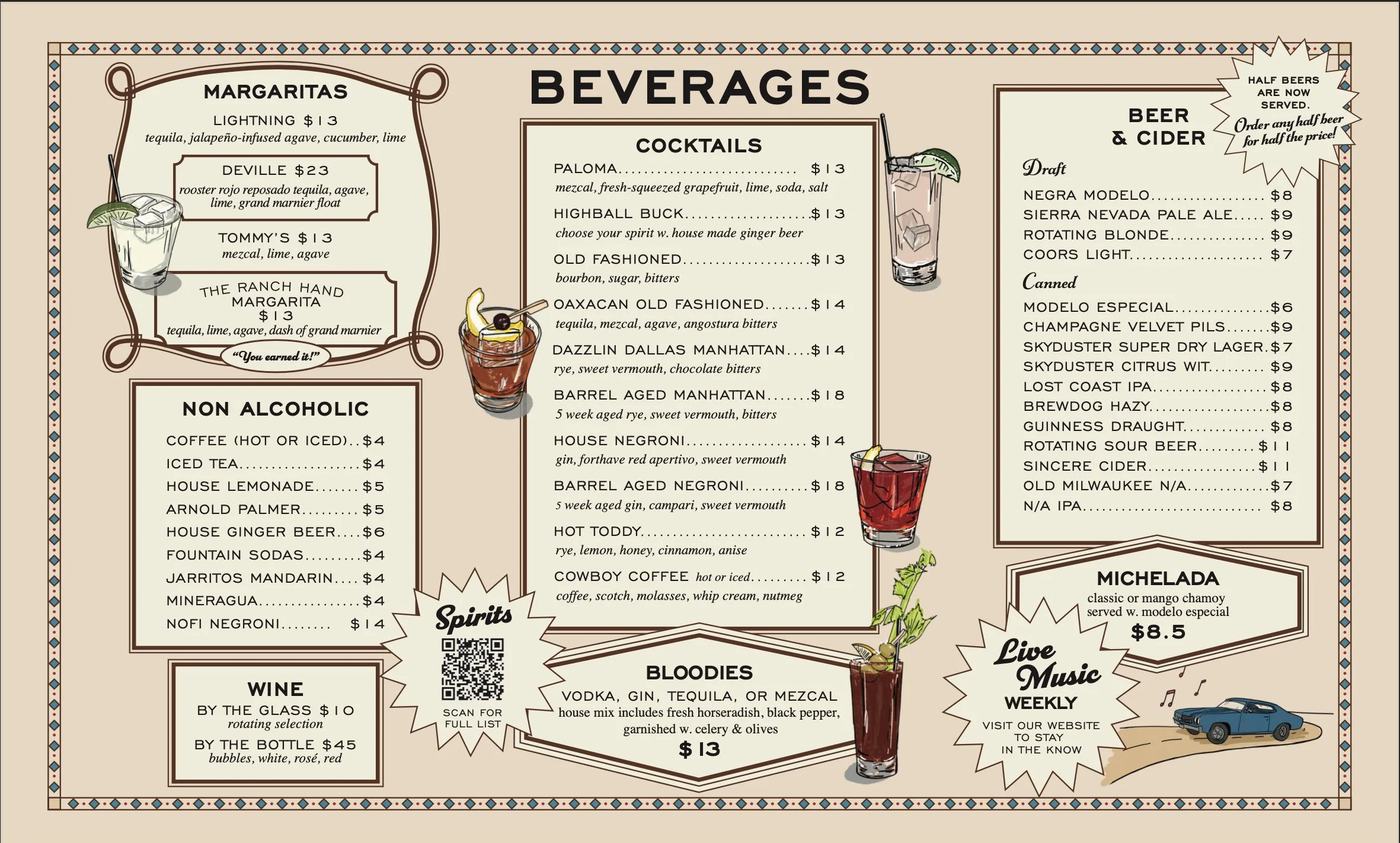 Menu | Quality Cuisine & Cocktails Near Joshua Tree National Park